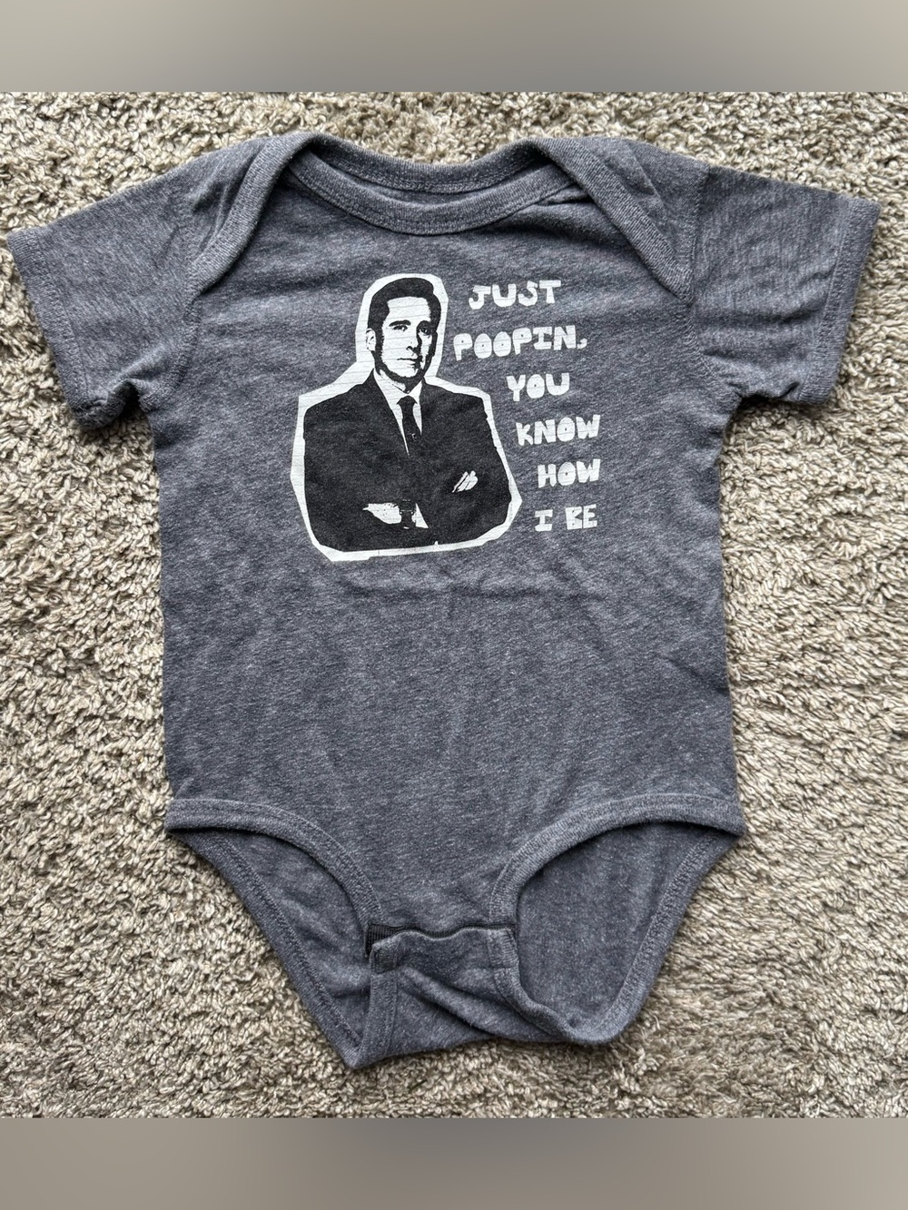 The Office “Just Poopin, You Know How I Be” Baby Bodysuit Onesie 18M